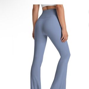 Women's High-Waisted Blue Flare Pants